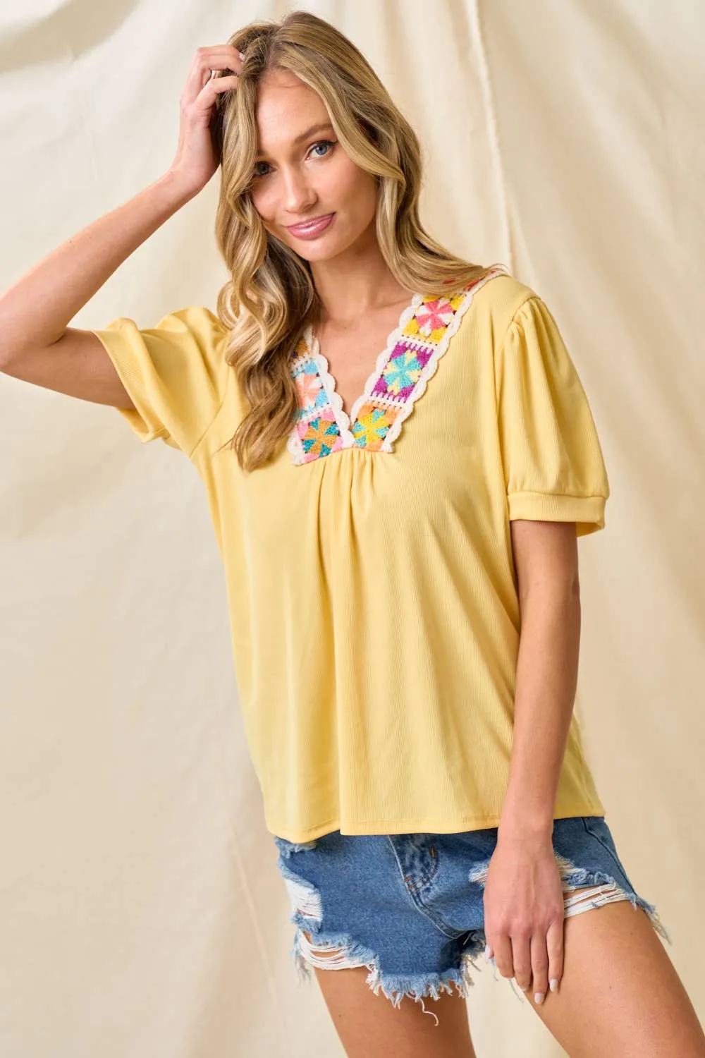 Pale Yellow Casual Top sold by The Dogwood Boutique product image thumbnail 3