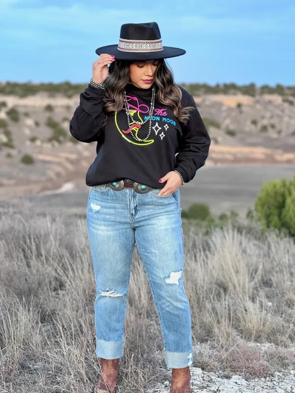 Neon Moon Sweatshirt sold by The Dogwood Boutique