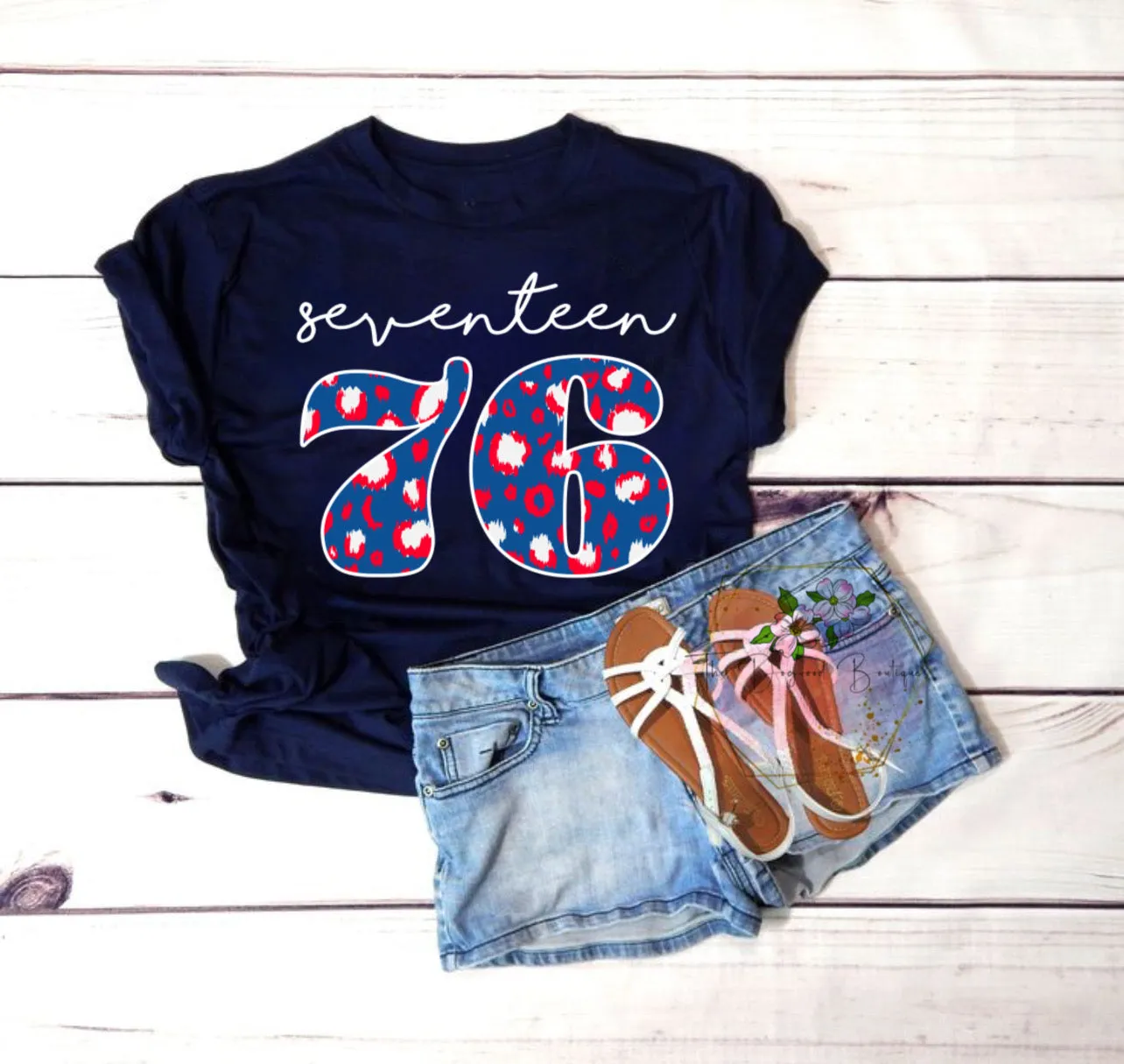 Seventeen 76 Leopard Print Tee sold by The Dogwood Boutique product image thumbnail 3