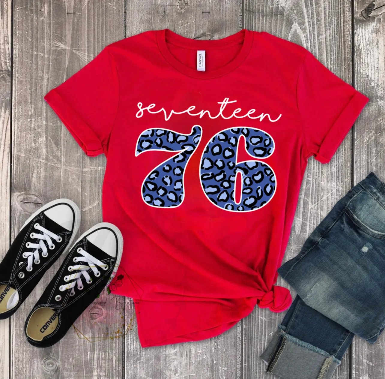 Seventeen 76 Leopard Print Tee sold by The Dogwood Boutique product image thumbnail 2