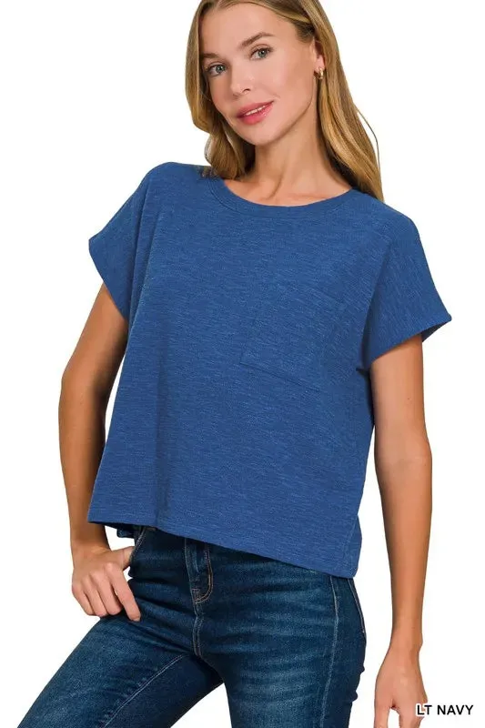 Zenana Round Neck Short Sleeve T-Shirt sold by The Dogwood Boutique