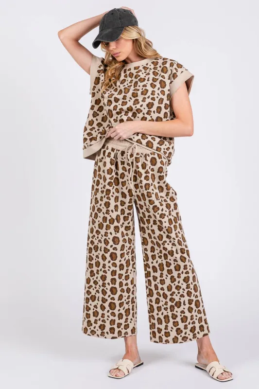 Leopard Print Scuba Top & Pants Set sold by The Dogwood Boutique