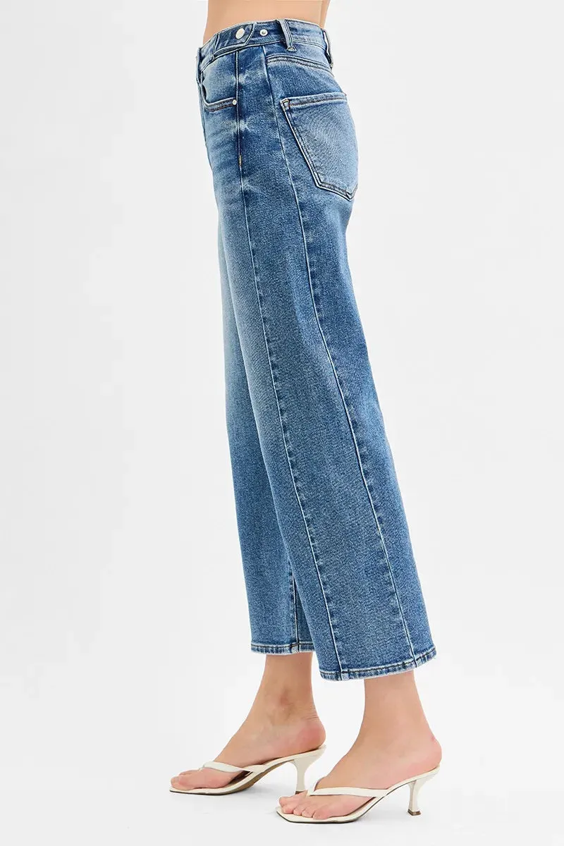 RISEN High Rise Crop Length Barrel Adjustable Waist Band Jeans sold by The Dogwood Boutique product image thumbnail 3