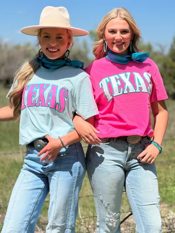 Texas in Glitter with Metallic Puff Tee sold by The Dogwood Boutique
