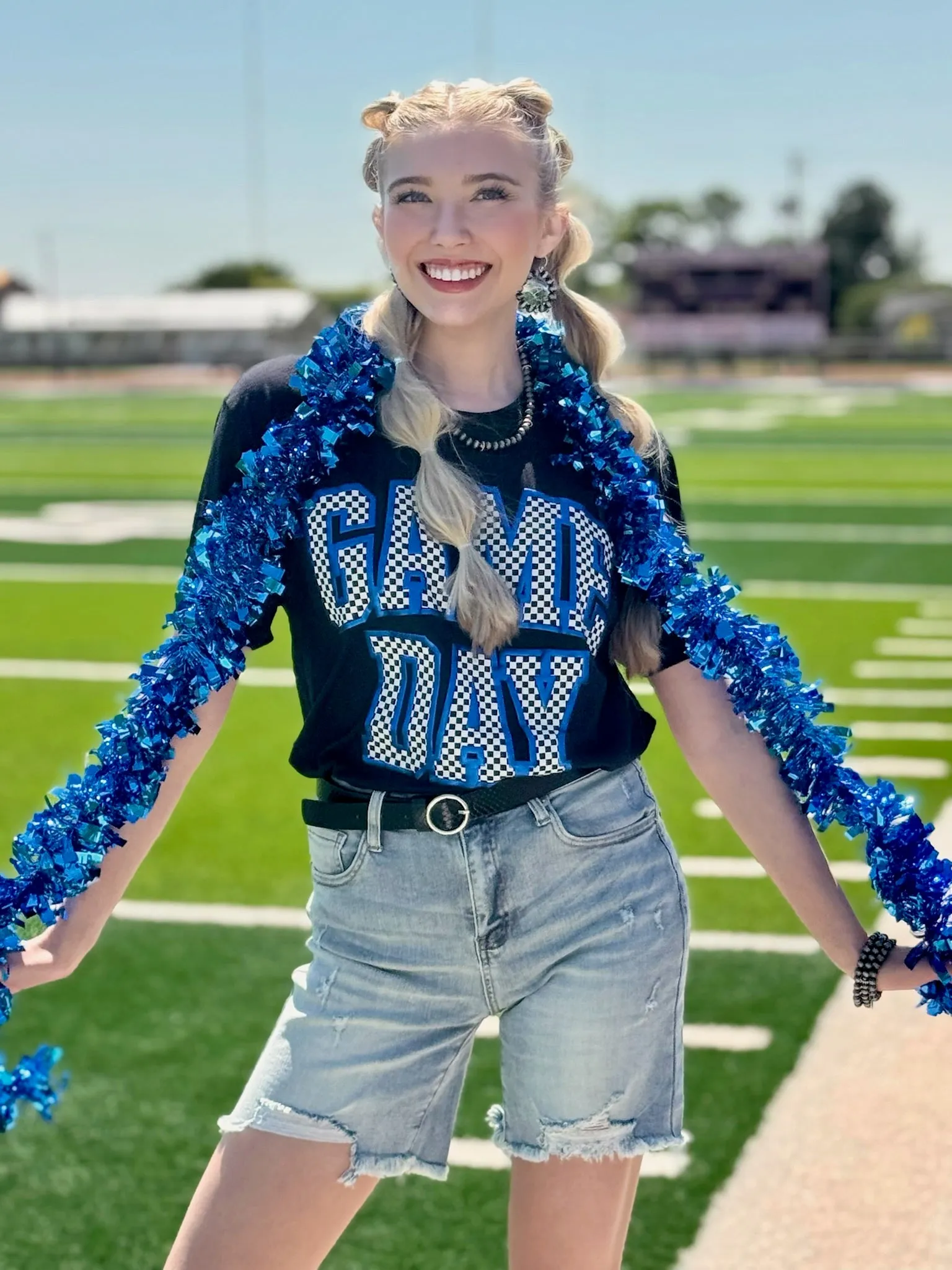 Checkered Game Day Custom Tee sold by The Dogwood Boutique product image thumbnail 4
