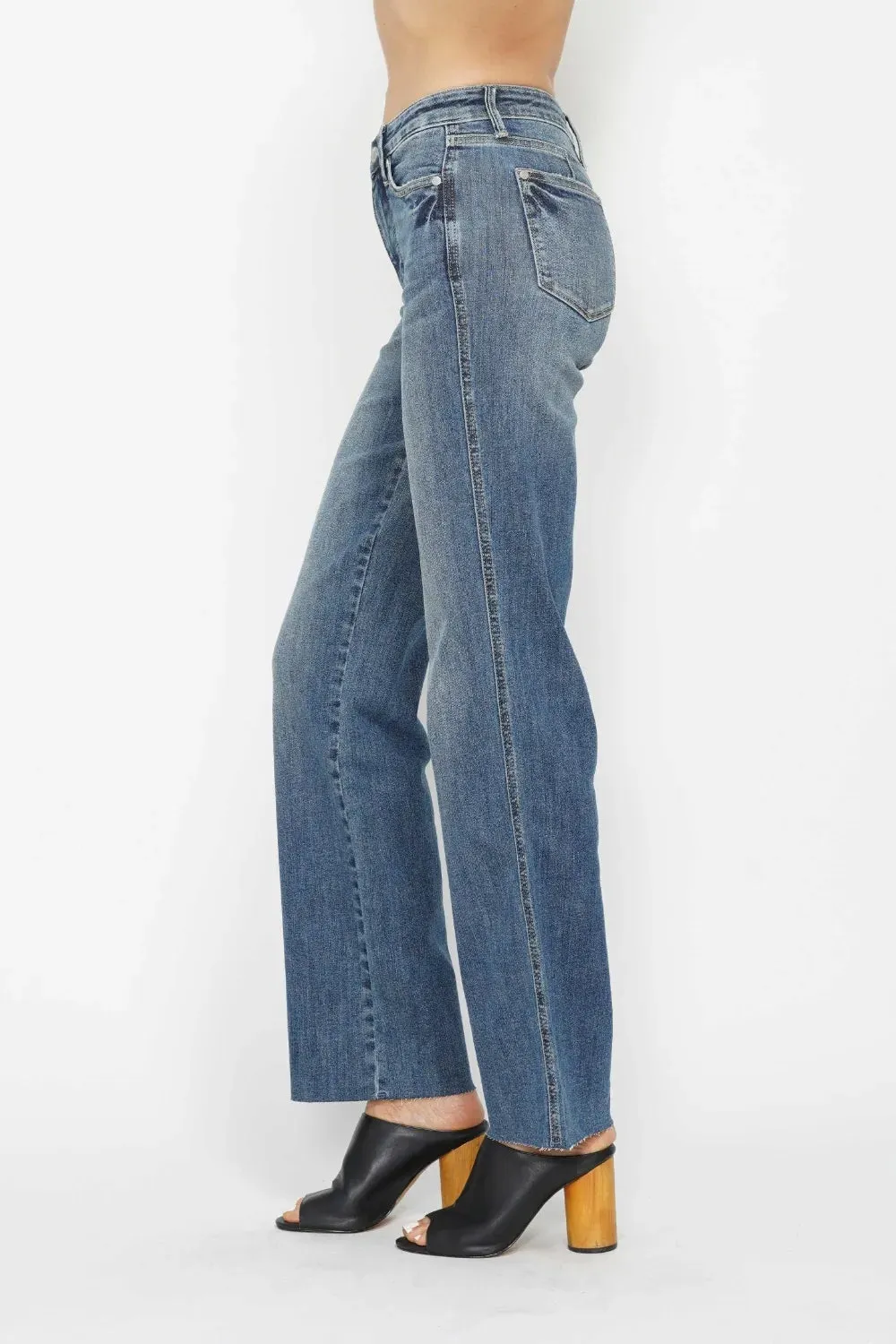 Judy Blue Full Size Tummy Control Straight Jeans sold by The Dogwood Boutique product image thumbnail 4