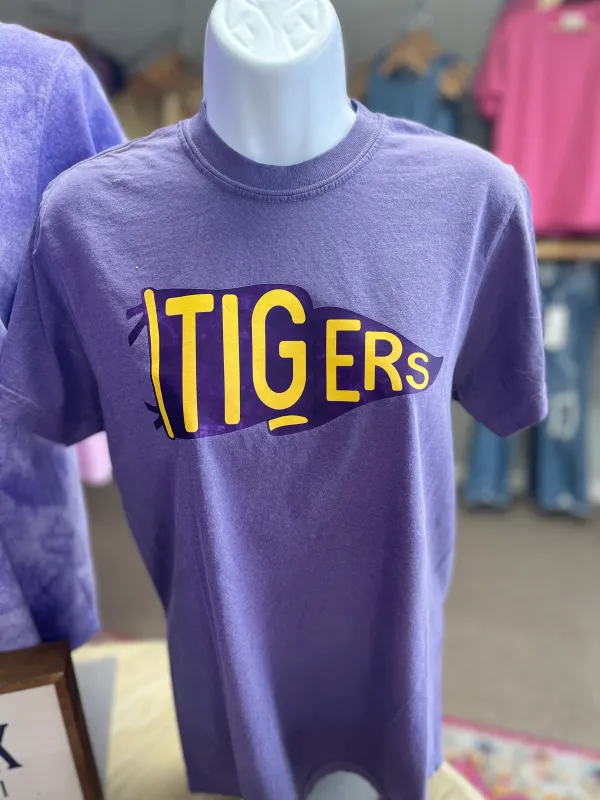 Tigers Pennant Tee sold by The Dogwood Boutique