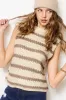 Chunky Stripe Sleeveless Sweater Top sold by The Dogwood Boutique