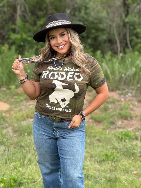 World's Wildest Rodeo Camo Tee sold by The Dogwood Boutique