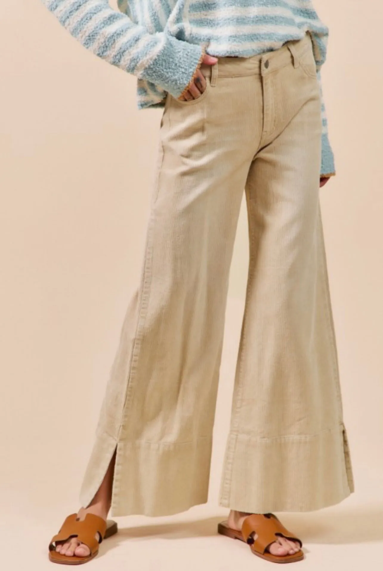 Wide leg Washed Corduroy Pants sold by The Dogwood Boutique product image thumbnail 4