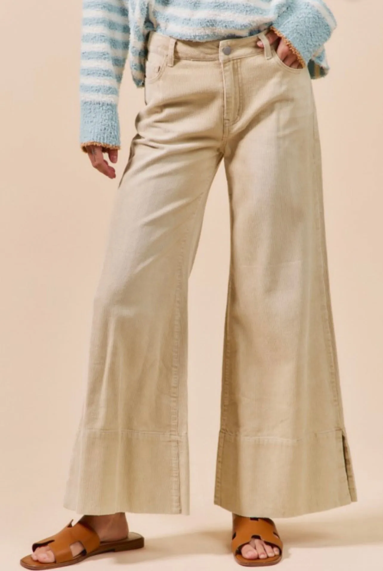 Wide leg Washed Corduroy Pants sold by The Dogwood Boutique product image thumbnail 5