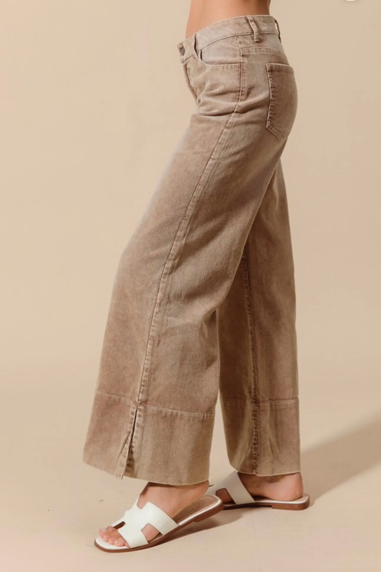 Wide leg Washed Corduroy Pants sold by The Dogwood Boutique product image thumbnail 2