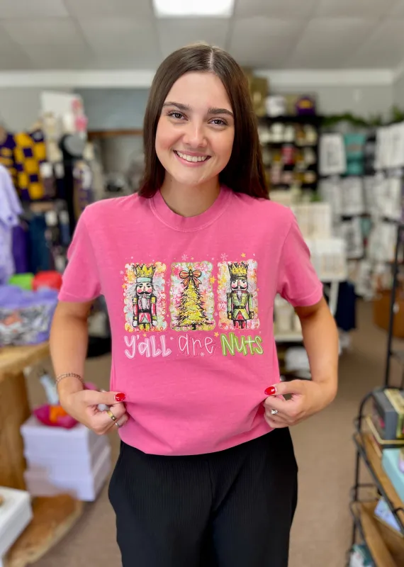 Yall are Nuts Nutcracker Tee sold by The Dogwood Boutique