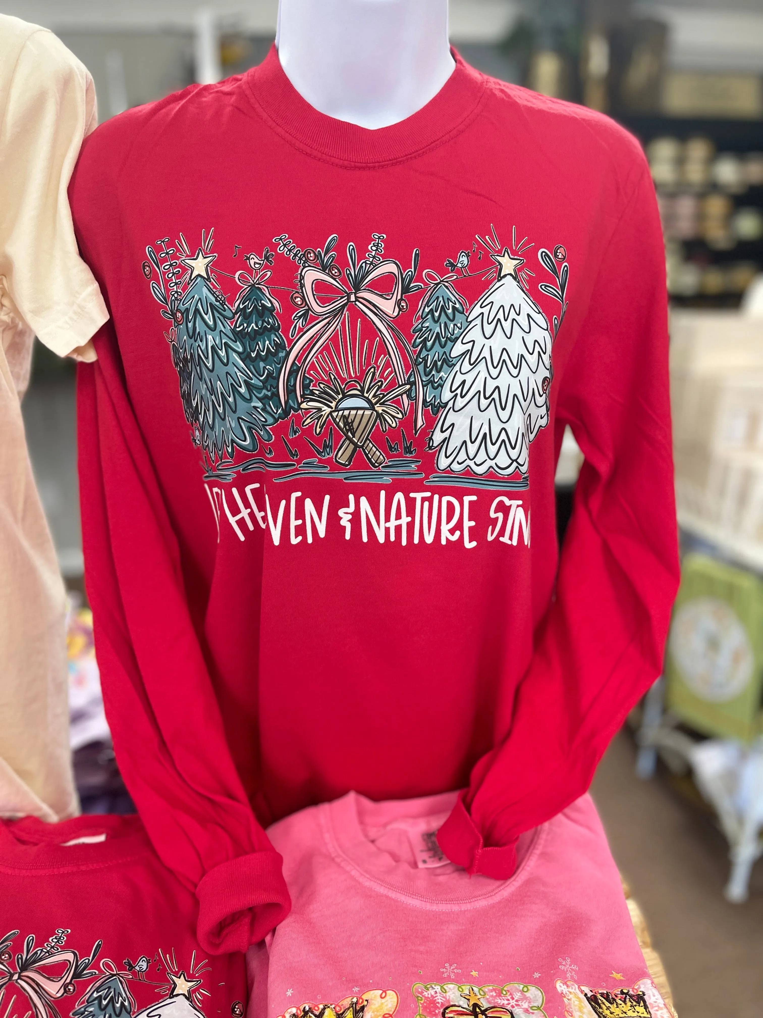 Let Heaven & Nature Sing Long Sleeve Tee sold by The Dogwood Boutique