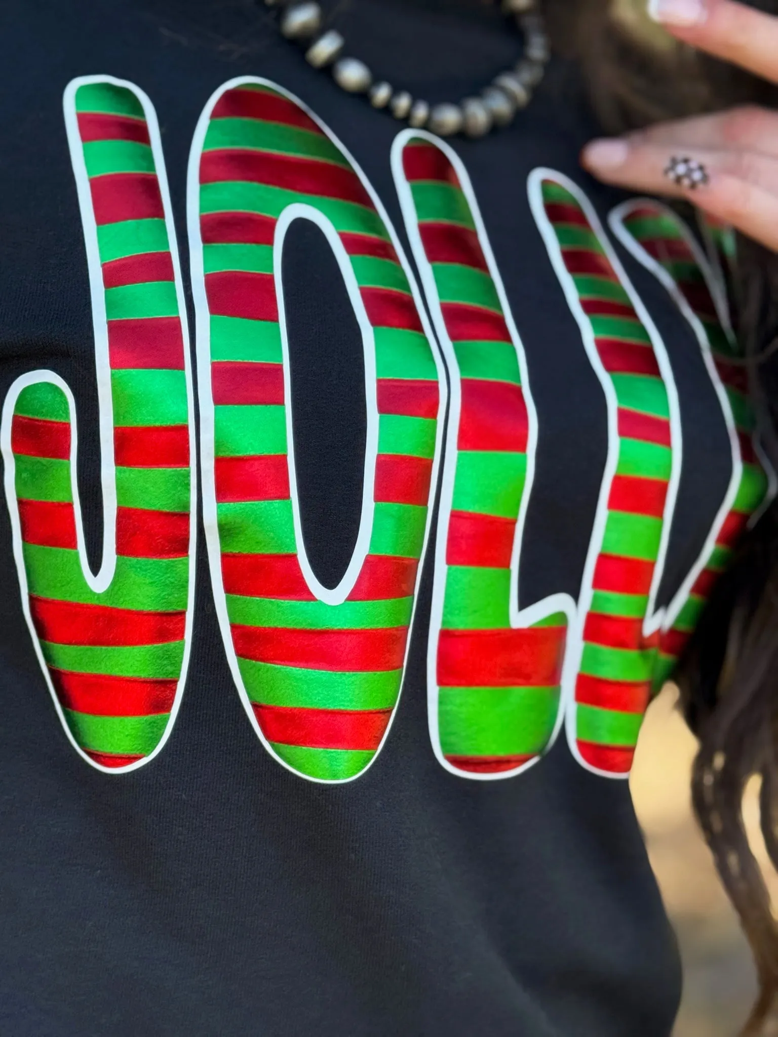 Jolly Sweatshirt in Metallic Puffs sold by The Dogwood Boutique product image thumbnail 4