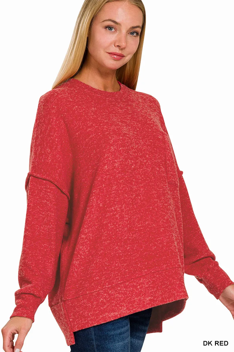 Brushed Melange Oversized Drop Shoulder Oversize Sweater sold by The Dogwood Boutique