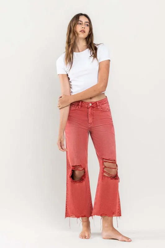 90s Vintage Crop Flare Jeans sold by The Dogwood Boutique