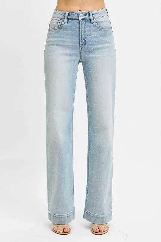 RISEN High Rise Straight Jeans sold by The Dogwood Boutique