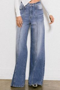 HIGH RISE CENTER LINE WIDE JEANS sold by The Dogwood Boutique