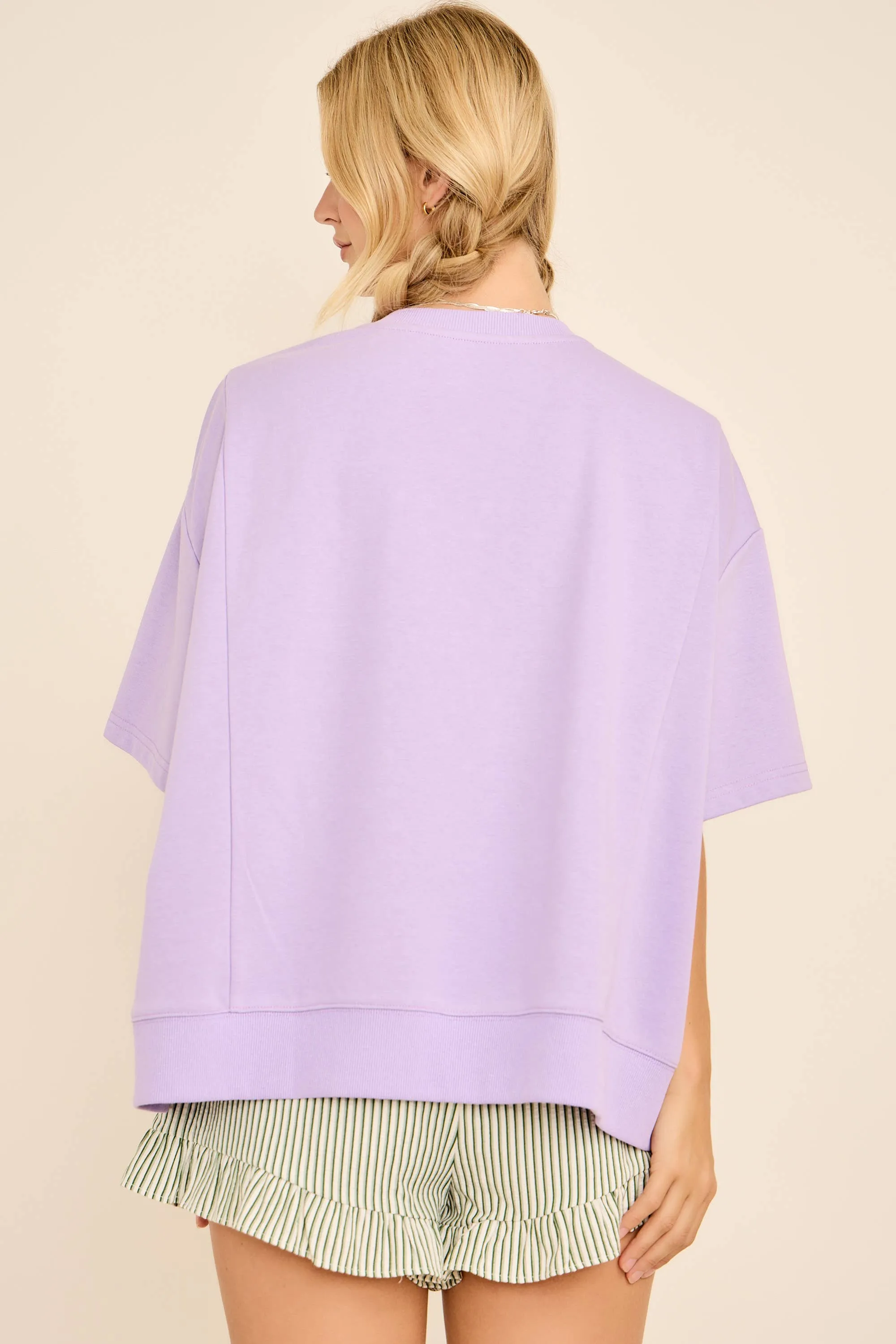 Mardi Gras Oversized Graphic Tee with Stud Details sold by The Dogwood Boutique product image thumbnail 2