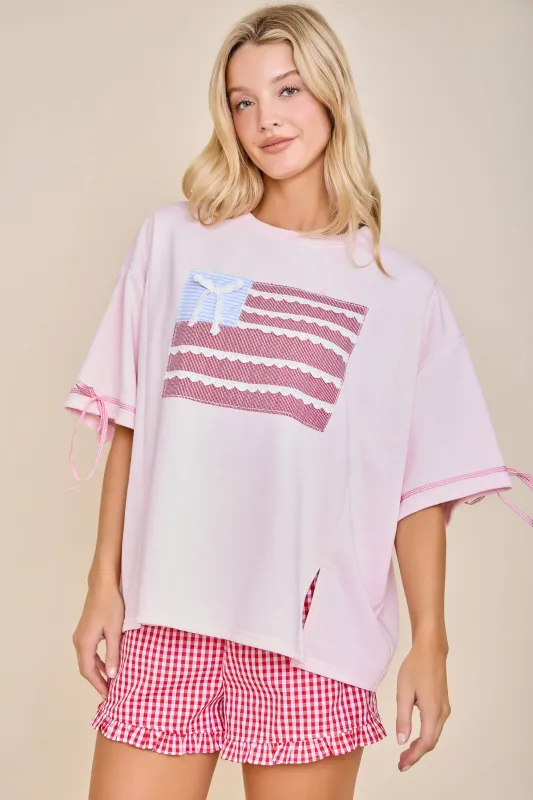 Miss Americana Bow Sleeve Top made by The Dogwood Boutique