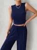 Mock Neck Sleeveless Top and Drawstring Pants Set sold by The Dogwood Boutique