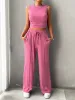 Mock Neck Sleeveless Top and Drawstring Pants Set sold by The Dogwood Boutique