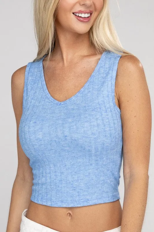 Ribbed Scoop Neck Cropped Sleeveless Top sold by The Dogwood Boutique product image thumbnail 2