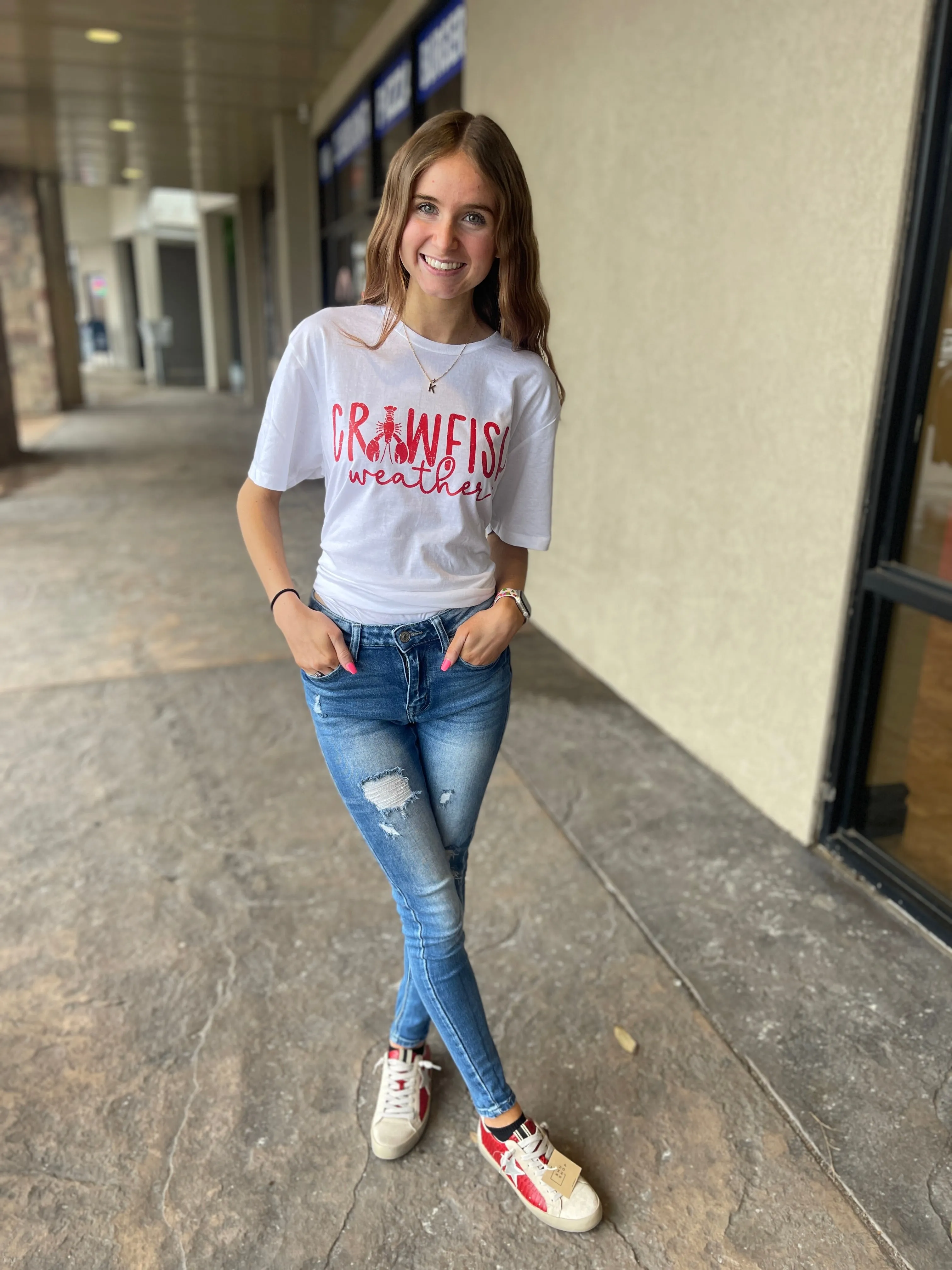 Crawfish Weather Tee Shirt WS🦞 sold by The Dogwood Boutique product image thumbnail 2