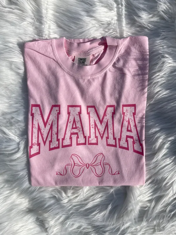 Coquette Mama Comfort Colors Tee sold by The Dogwood Boutique