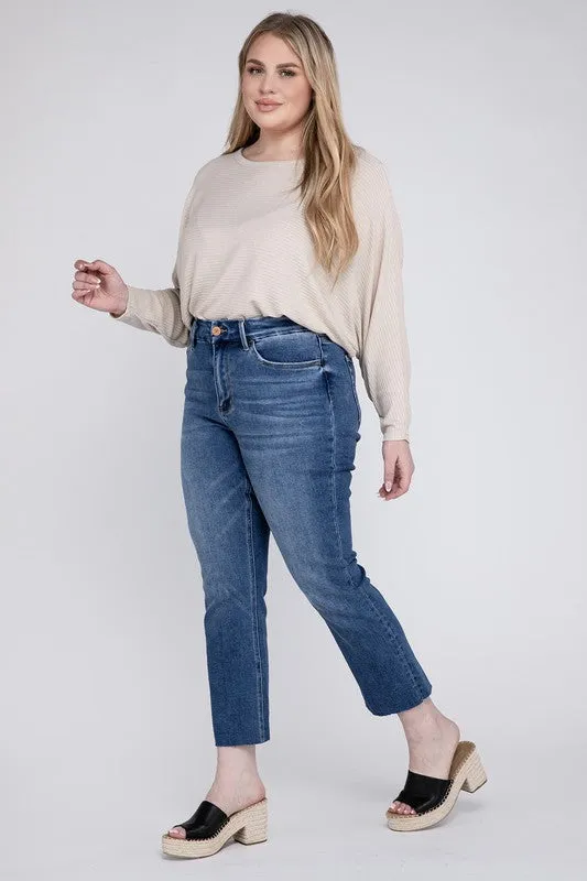 Plus Size High Rise Slim Straight Jeans sold by The Dogwood Boutique product image thumbnail 4
