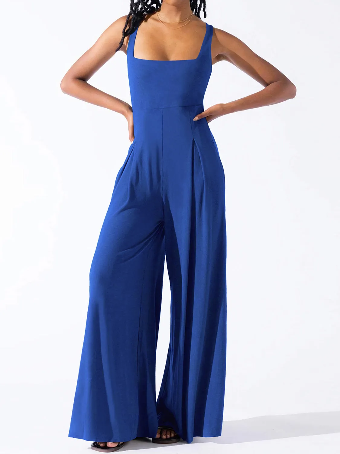 Square Neck Wide Strap Jumpsuit sold by The Dogwood Boutique product image thumbnail 4