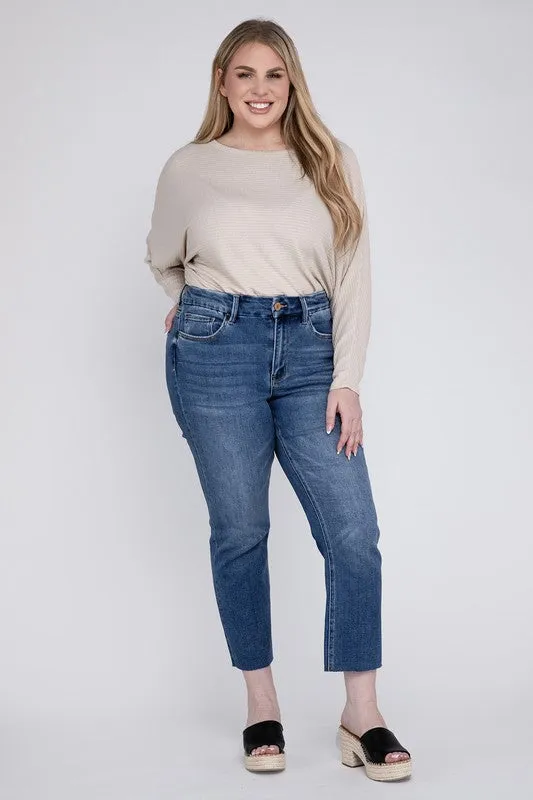 Plus Size High Rise Slim Straight Jeans sold by The Dogwood Boutique product image thumbnail 2