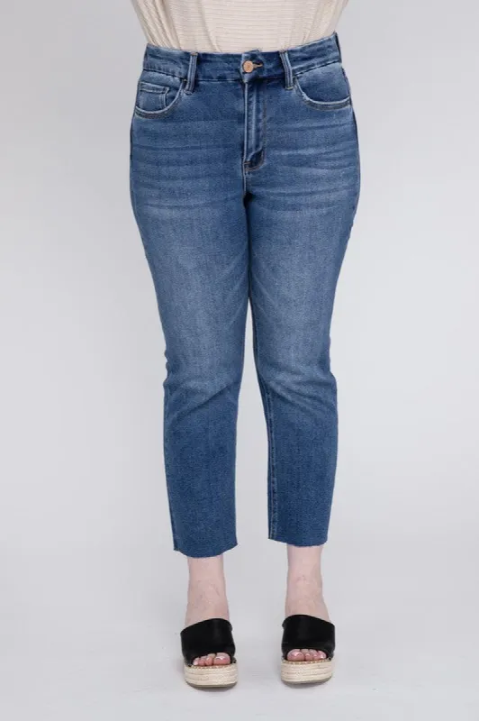 Plus Size High Rise Slim Straight Jeans sold by The Dogwood Boutique