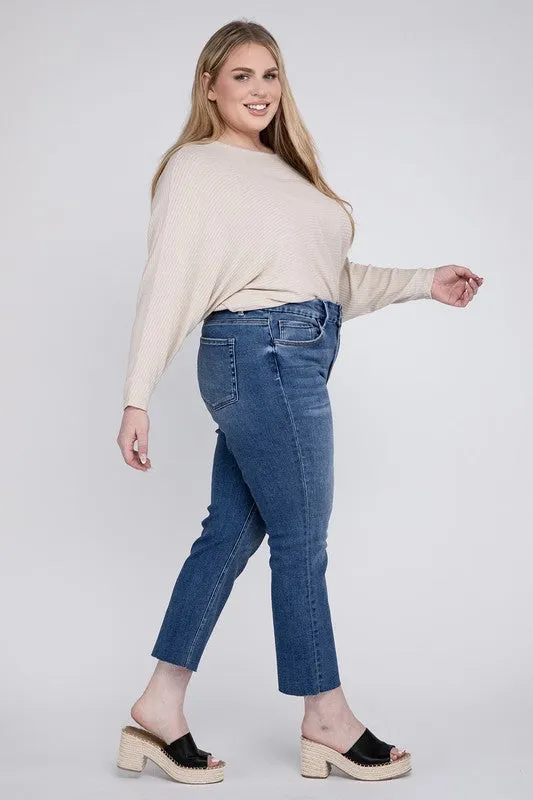 Plus Size High Rise Slim Straight Jeans sold by The Dogwood Boutique product image thumbnail 5
