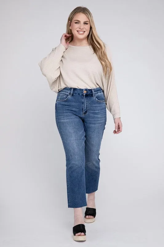 Plus Size High Rise Slim Straight Jeans sold by The Dogwood Boutique product image thumbnail 3