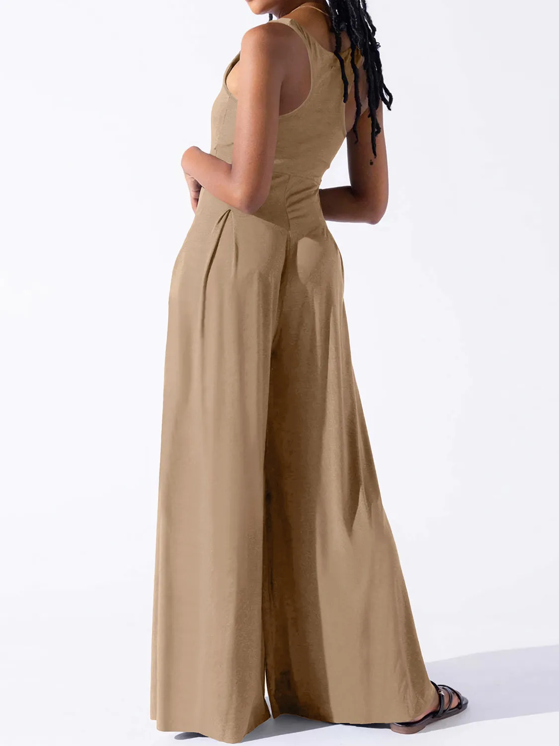 Square Neck Wide Strap Jumpsuit sold by The Dogwood Boutique product image thumbnail 3