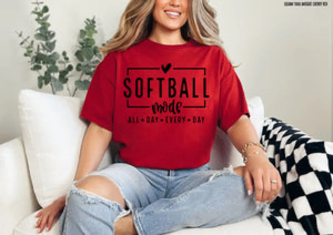 Softball Mode Tee sold by The Dogwood Boutique