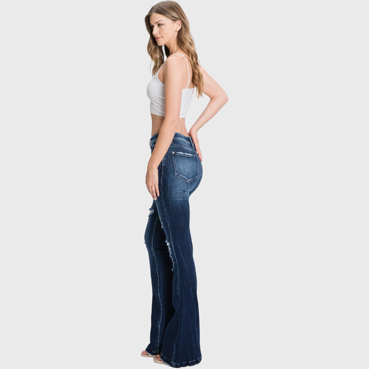 Petite Length Denver Flare Jeans sold by The Dogwood Boutique product image thumbnail 5