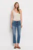 Mid Rise Crop Slim Straight Jeans sold by The Dogwood Boutique