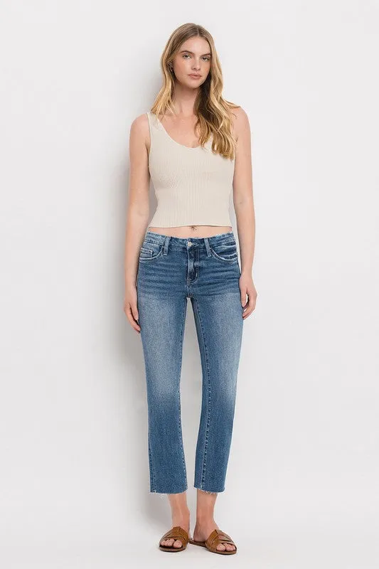 Mid Rise Crop Slim Straight Jeans sold by The Dogwood Boutique product image thumbnail 2