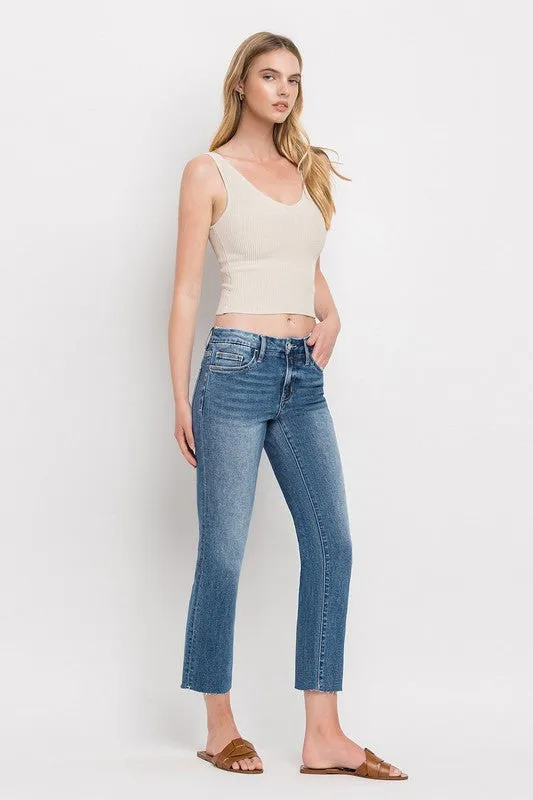 Mid Rise Crop Slim Straight Jeans sold by The Dogwood Boutique product image thumbnail 5