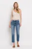 Mid Rise Crop Slim Straight Jeans sold by The Dogwood Boutique