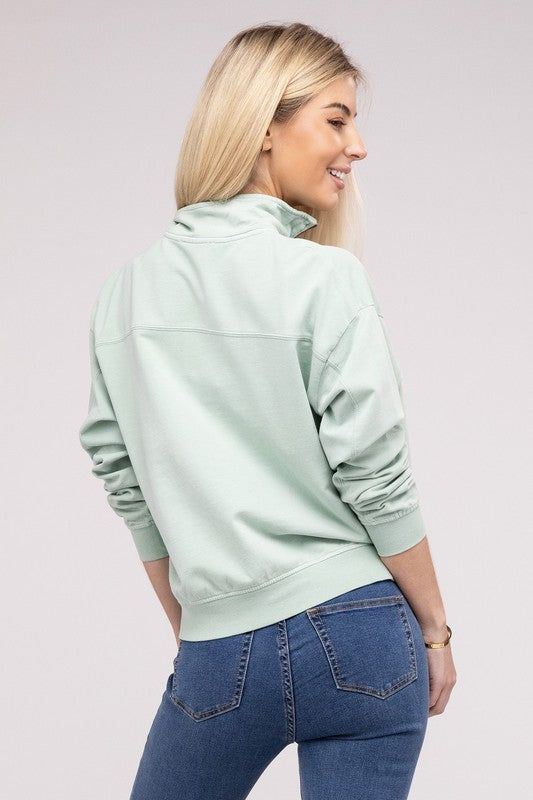 Half Zip Long Sleeve Sweatshirt sold by The Dogwood Boutique product image thumbnail 5