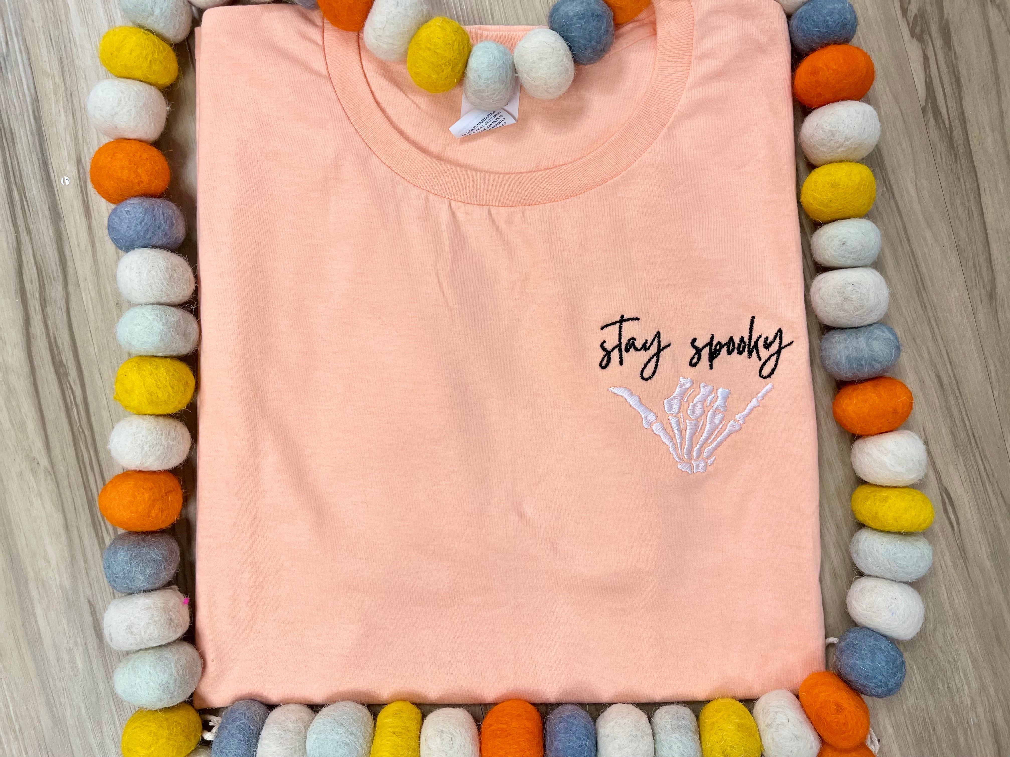 Stay Spooky Embroidered Tee sold by The Dogwood Boutique
