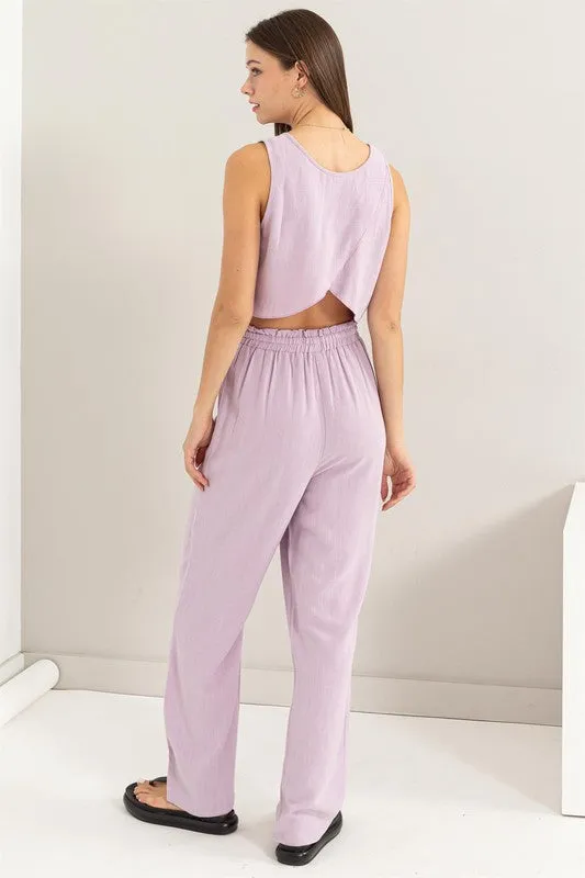 D-Linen Blended Top and Pants Set sold by The Dogwood Boutique product image thumbnail 3
