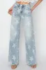RISEN Full Size Raw Hem Star Wide Leg Jeans sold by The Dogwood Boutique