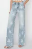 RISEN Full Size Raw Hem Star Wide Leg Jeans sold by The Dogwood Boutique