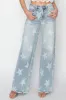 RISEN Full Size Raw Hem Star Wide Leg Jeans sold by The Dogwood Boutique