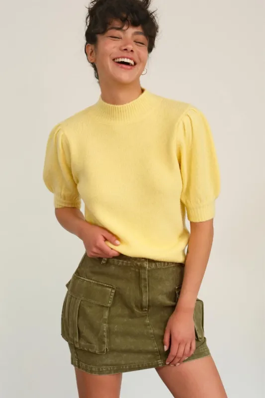 HYFVE Mock Neck Puff Sleeve Sweater sold by The Dogwood Boutique